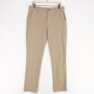 True Classic Comfort Knit Chino Pants Mens 32 Tan Stretch Performance Golf Flat